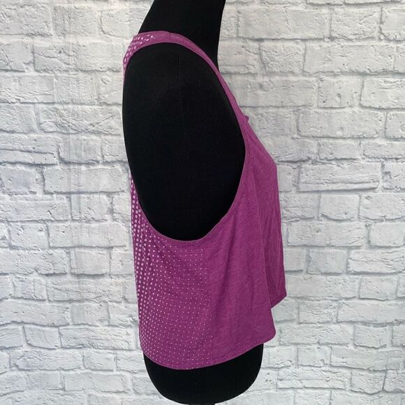 Nike scoopneck racerback tank top purple w/white dots on back of top sz M women - Picture 6 of 8